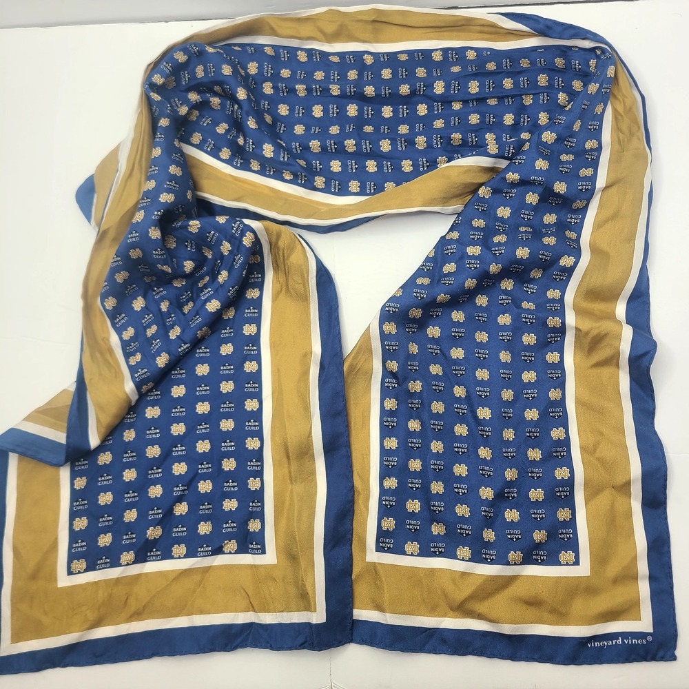 Vineyard Vines Notre Dame Fighting Irish Logo Scarf Baden Guild 10.5" X 54"